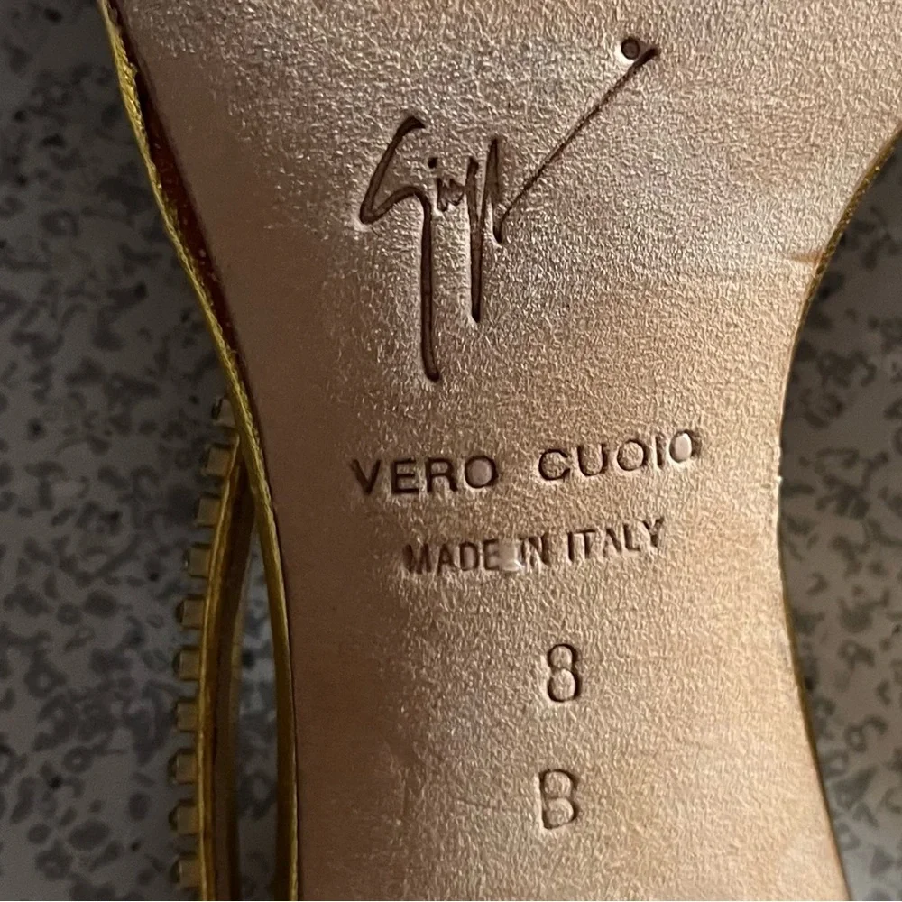Giuseppe Zanotti Gold Embellished Heels - Picture 9 of 11